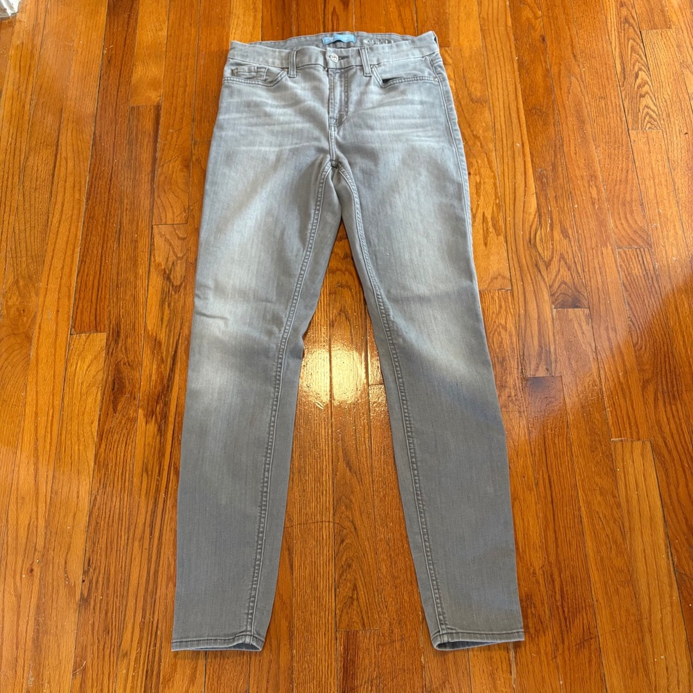 7 For All Mankind Womens 28" X 30" Skinny Jeans Gray B(air) Denim Stretch